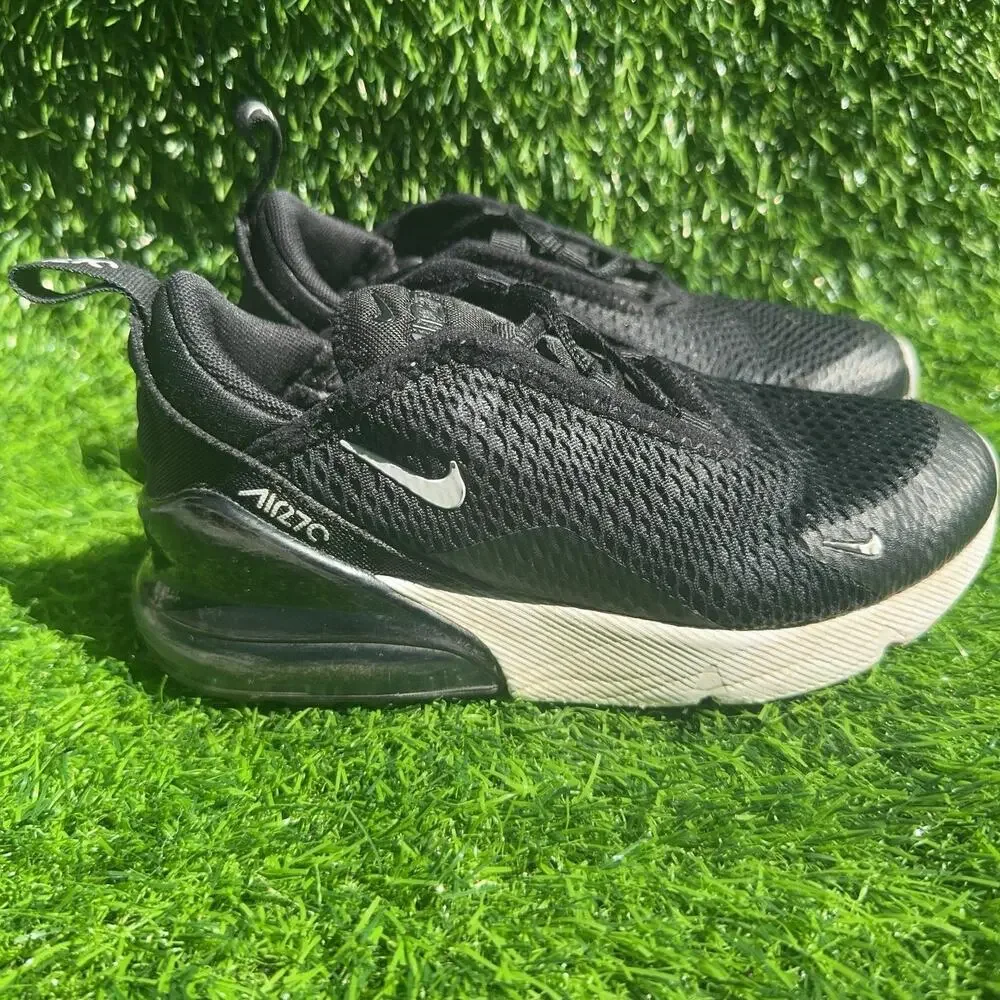 Nike Air Max 270 Kids 13C Black White Anthracite Shoes AO2372 001